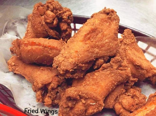 Fried Wing Basket with Fries.